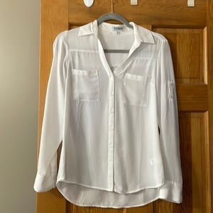 Express white button down shirt